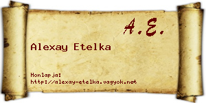 Alexay Etelka névjegykártya
